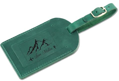 Etichetta Per Bagagli Personalizzata In Pelle Bovina, Accessori Da Viaggio Leggeri E Morbidi, Etichetta Anti-smarrimento Per Bagagli Registrati, Carta D'imbarco Personalizzata Per Aerei(Green)