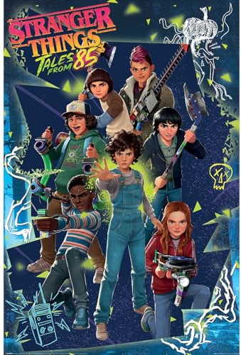 Stranger Things Maxi-Poster, Tales From '85 (gegossen), 91,5 cm x 61 cm, offizielles Lizenzprodukt von Stranger Things Tales From 85, Retro-Netflix-Sammlerstück, Fan-Geschenk, Zuhause und Schule