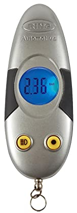 Ring Digital Keyring Tyre Pressure Gauge & LED Torch - Shows pressure in PSI, kPA, BAR & kg/cm2