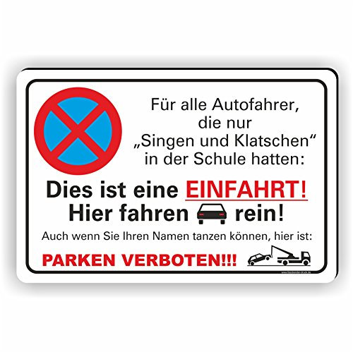 Fassbender-Druck SINGEN & KLATSCHEN 03 / Parkverbotsschild (3 Größen) (200x300mm)