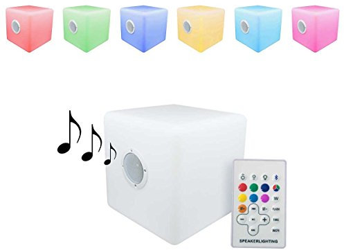 La Vida en Led Cube lumineux rechargeable à LED RGB doté d'enceintes/de la technologie Bluetooth 30 x 30 cm