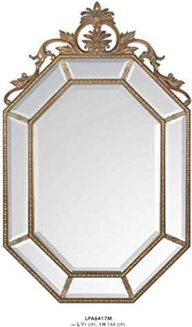 Casa Padrino Barock Wandspiegel Gold H 144 cm B 91 cm - Edel & Prunkvoll - Goldener Spiegel