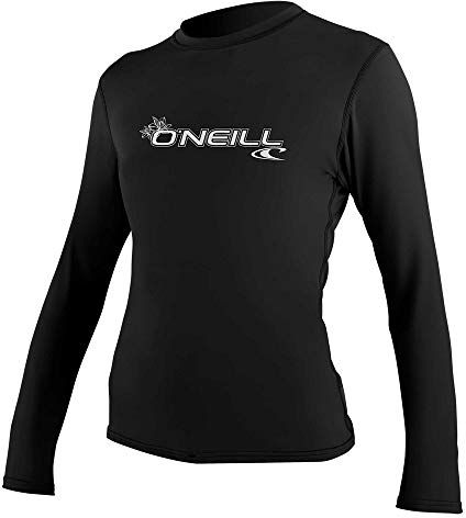 O'Neill Wetsuits Damen WMS Basic Skins L/S Rash Tee Vest, Black, XL