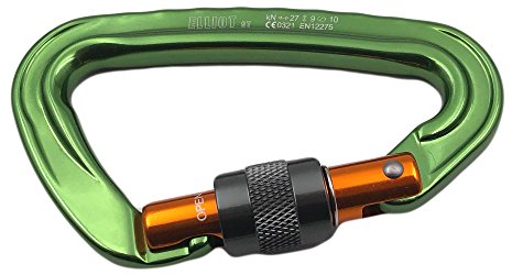 ElliotSt Schraubkarabiner Silver Screw: (Karabiner, Bruchlast längs 27 kN), Anzahl:einzeln grün-orange