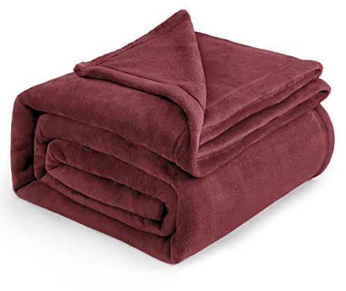 BEDSURE Kuscheldecke Flauschig Decke Fleecedecke - Wohndecke Warm Winter Weich, Sofadecke XXL, Decke Couch Blanket, Wohn- & Kuscheldecken Große 220x240cm, Sofa überwurfdecke Rot