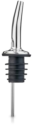 Viski Stainless Steel Liquor Pourer with Precision Pour Spout for Liquor Bottles, Sleek Design, Perfect for Whiskey, Bourbon, Vodka, Cocktails, Home Bar Accessories, Set of 1