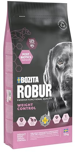 Bozita ROBUR Adult Light Huhn 12kg Hundefutter Trockenfutter mit Postbiotika für wenig aktive und zu Übergewicht neigende Hunde