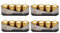 Stumpenkerzen Gold lackiert, 16 Stück (4 x 4 Stück), Größe ca. 40 x 60 mm Adventskerzen Weihnachtskerzen Säulenkerzen