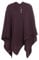 KNIT FACTORY - Jazz Poncho - Elegant Gestrickter Damen Cape - Wickelschal mit Wolle - Hochwertige Qualität - Aubergine