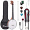 Kmise Ukulele tenore 4 corde 66 cm con borsa, accordatore, cinghia, righello, chiave a ponte, giallo brunastro