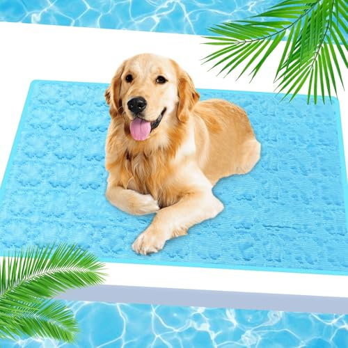 Ourdort Kühlmatte für Hunde Katzen, 50 x 60cm Kältematte Selbstkühlend | Waschbar Kühlmatte für Hunde Katzen,Welpenunterlagen Haustier-Eisauflage