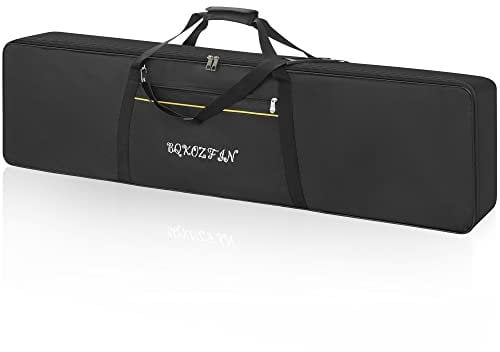 BQKOZFIN 88 Key Keyboard Gig Bag Case, Portable Padded Electric Piano 88 Keyboard Case 600D Nylon Oxford Cloth with 10mm Cotton Case Gig Bag (Black)