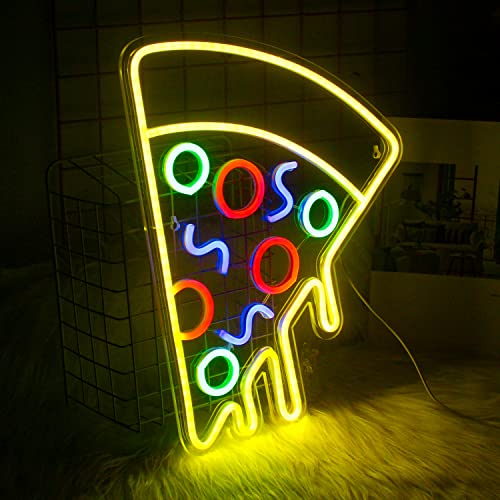 Pizza Néon Acrylique LED Signe Alimentaire Forme Néon Signes pour Mur Jaune LED Pizza Néon Light Signe pour Chambre Restaurant Cuisine Partie Décoration
