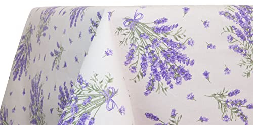 BIANCHERIAWEB Tischdecke für Küche und Wohnzimmer, Motiv Lavendel, hergestellt in Italien, Tischdecke aus 100% Baumwolle, 90 x 90 cm