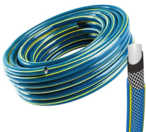 rg-vertrieb Gartenschlauch Schlauch Wasserschlauch Bluebos 4 lagig Bewässerungsschlauch blau UV-beständig (1'', 15m)