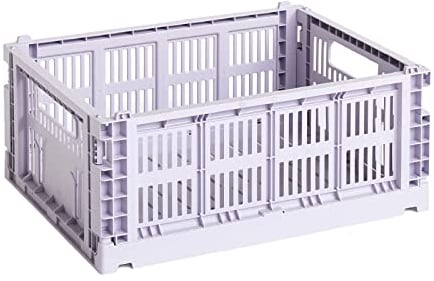 Hay Colour Crate Transportbox M aus recyceltem Polypropylen in der Farbe Lavendel, Maße: 34,5cm x 26,5cm x 14cm, 541459, Lavender
