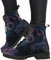Minetom Damen Gothic Chelsea Boots Frauen Punk Stiefeletten Biker Boots Winter Knöchel Stiefel Mit Blockabsatz Gotisch Drucken Kurze Stiefel B Mond 42 EU