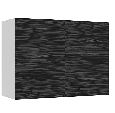Belini Hängeschrank Küche, Küchenschränke SG. Breite 80 cm. Oberschrank mit 2 Türen, Küchenhängeschränke, Wandschrank Hängend, Königliches Ebenholz