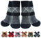 BEAUTYZOO Hundesocken Anti Rutsch, Doppelseitige Hundesocken Leckschutz mit Klettverschluss Riemen für Innenbereich Pfotenschutz für Hunde, Schuhe für Kleine, Mittlere und Große Hunde, 6er-Set