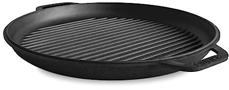 4BIG.fun Poêle à frire avec couvercle Ø 40 cm - En fonte - Couvercle universel - Poêle à induction - Poêle à steak pour barbecue à gaz, four, foyer et tous types de plaques