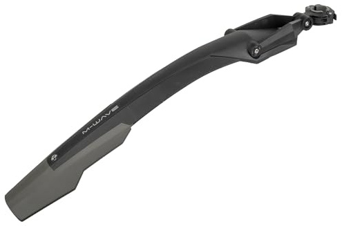 M-Wave 385089_887539036829 Mudguard >Mud Max R III, 26-29 Zoll, hinten, Breite 105 mm, Kunststoff, schwarz, mit Halterung für Sitzpost, auf Karte, Einheitsgröße