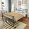 VECELO Doppelbettgestell, einfache Montage, Metallmatratzenfundament mit Kopf- und Fußteil, kein Boxspringbett erforderlich, 35 cm Stauraum