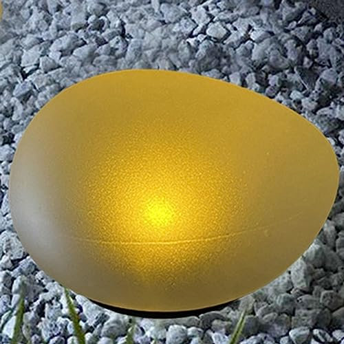Dasfie Outdoor Landscape Light IP55 Waterproof Solar Pebble Lamp Optical Control Garden Lawn Light 600mAh Solar Cobble Stone Lamp Last Up to 8H for Park Balcony