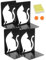 DIFIT 4 Stück Hohle Buchstütze mit Katzenmuster，Robuste Schwarze Buchstützen， Metall Buchstützen，Einzigartige Buchstützen，geeignet für Schulen, Bibliotheken, Büros, Küchen und mehr.