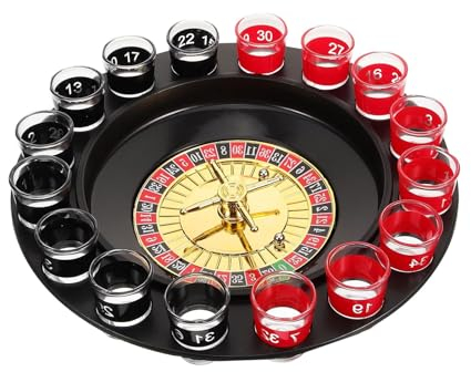 NSSXSN 1 Set Schnapsglas-Roulette-Trinkspiel-Set, lustiges Trinkspiel für Spieleabende für Erwachsene, Partygeschenke