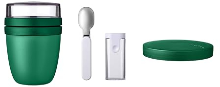 Mepal - Lunchpot Switch Set inkl. Faltbarer Löffel Ellipse - mach aus deinem Lunchpot einen Snackpot - Praktischer Müslibecher - Geeignet für Tiefkühler, Mikrowelle & Spülmachine - Vivid Green