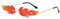 Flammen Sonnenbrille,Randlos Welle Sonnenbrille, Sonnenbrille Flammenform,Partybrille Hippie Brille, Unisex Retro Party Sonnenbrille,Witzige Sonnenbrille für Fasching Requisiten Geburtstagsfeier (1)
