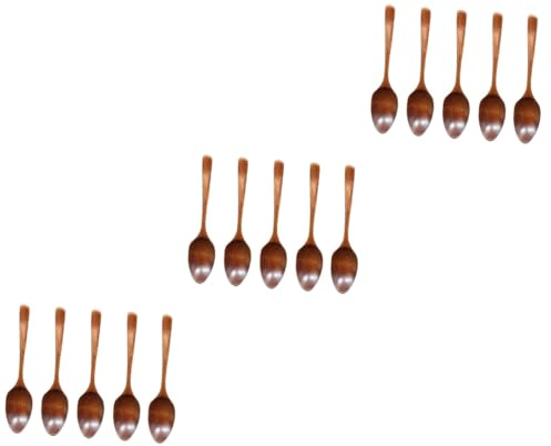 Alipis 15piezas Cucharas De Madera Japonesas De Mango Para y Comidas Utensilios Para Cocina Para Ramen y Asiáticos