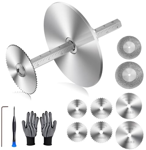 Kreissägeblätter für Dremel Multifunktionswerkzeuge, 6 Stück Kreissägeblätter Set mit 78mm Führungsscheibe, HSS-Trennscheiben zum Schneiden von PVC Rohr, Holz, Kunststoff