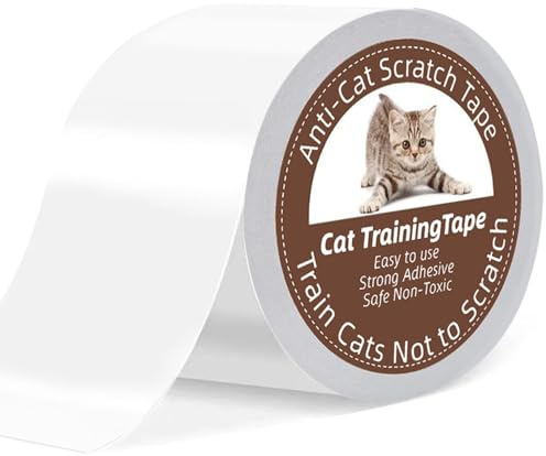 Katzenkratzband, 10,2 cm x 27,7 m, Katzentrainingsband, Möbelschutz für Couch, 100 % transparent, doppelseitig, Anti-Kratz-Trainingsklebeband für Katzen