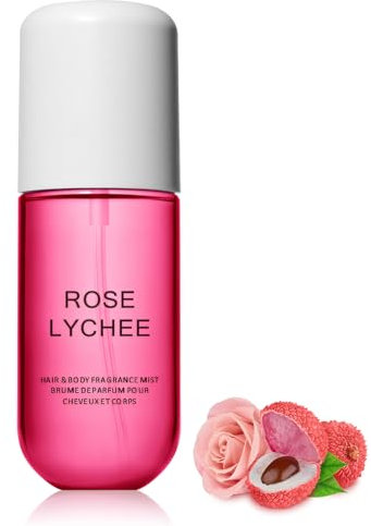 Vanille Parfüm, Reisegröße Bodyspray, Langanhaltendes Vanille Parfüm für Haare & Körper, Vanilla Perfume, Erfrischendes Körperspray für Frauen, Vanille Duftspray für unterwegs (Litschi)