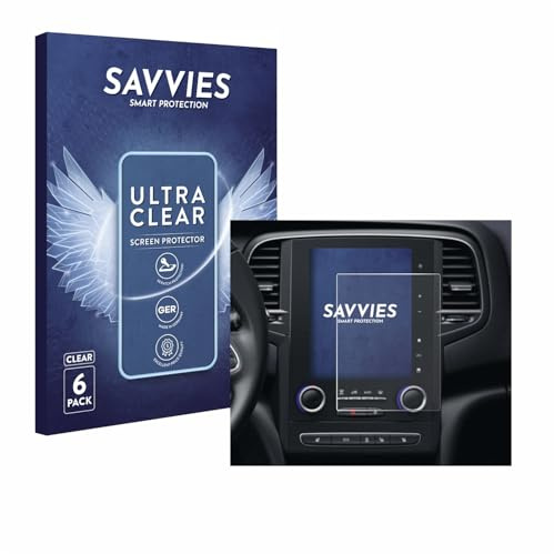 Savvies Schutzfolie für Renault Scenic IV RLINK-2 2018 | 6 Stück Transparenter Displayschutz Made in Germany Ultra-Klar Displayschutz-Folie