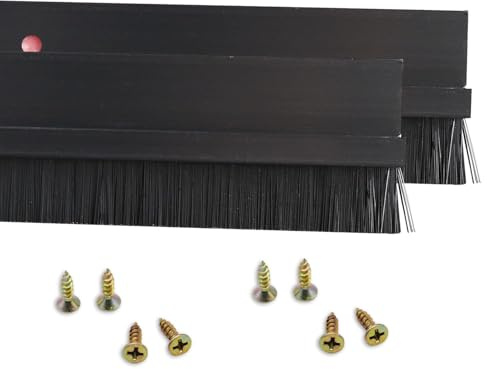 2 Stück Bürstendichtung Streifenbürste 1000mm x 20mm H-förmiger Aluminiumlegierungs-Halter Türdichtung Türbürste mit Nylonbürste