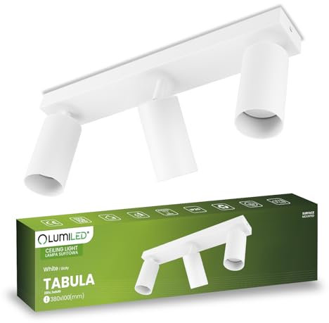Lumiled Deckenleuchte Deckenspot Deckenstrahler 3-flammiger Spot Spotlampe für Decke Spotleuchte Deckenlampe Innenleuchte Spots Downlight schwenkbar drehbar Weiß rund 3x GU10 Fassung 230V