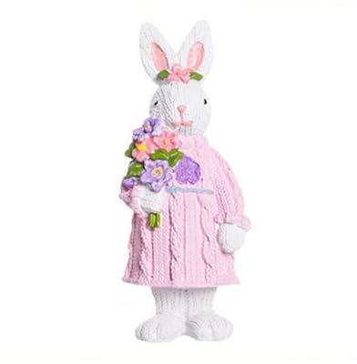 Guvixumi osterfiguren osterhasen figurenosterdekoration Stehende Hasenfigur Deko Hasen Figuren für OsterfeiernOsterschmuck für Osterdekoration osterhasen Figuren Frohe Ostern Dekoration (Rosa)
