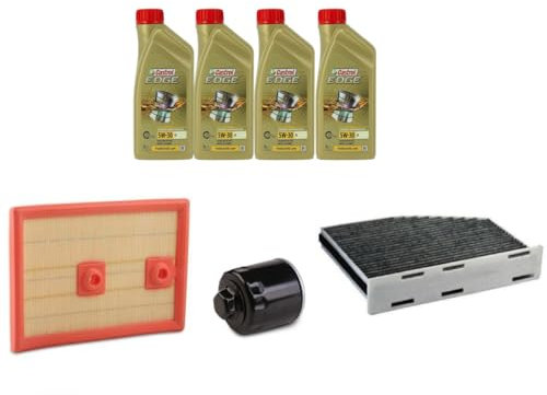 AOQ - KIT TAGLIANDO 3FILTRI + 4 LITRI OLIO 5W30 COMPATIBILI CON Au. A3,Golf 7 SE.IBIZA IV, SE. LEON, SK. OCTAVIA motori 1.2 1.4 TGI Benzina & Benzina/Gas naturale