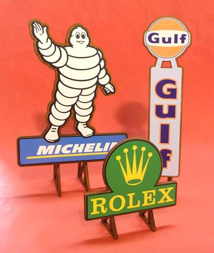 Slotcar WERBETAFEL 3er SET in 1:32 für Carrera UNIVERSAL/DIGITAL TOP DEKORATION