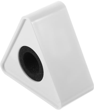 Triangular Microphone Station Logo White Abs Plastic Interview Mic Flag | Large Logo Area, Engraving Ready, Multicolour Sticker Application, Easy to Carry