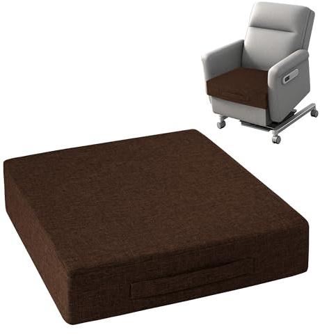 OVOV Recliner Cushions for Elderly 20x20x4 Thick Seat Cushion for Recliner Chair Large Square Non Slip Chair Pads with Washable Cover for Armchair Couch Coffee