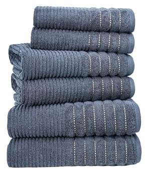 6-Pack Bath Towels - 100% Egyptian Cotton, 650 GSM - Ultra Soft, Highly Absorbent & Quick Dry - Luxury Bathroom Towels, Washable Bath Towels for Bath, Hotel & Gym (70x120 cm) - Black