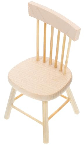 ERINGOGO Chaise Miniature en Bois 12 CM Mobilier Décoratif pour Maison de Poupée Accessoire Miniature pour Terrarium et Jardin Chaise de Poupée en Bois Naturel pour Plantes en Pot