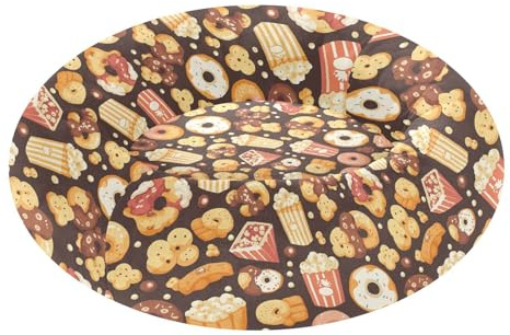 Haustier-Hundebett, beruhigend, Anti-Angst, flauschiges Hunde- und Katzenkissen für mittelgroße Haustiere, Größe S, Cartoon, Kawaii-Stil, Popcorn-Donut