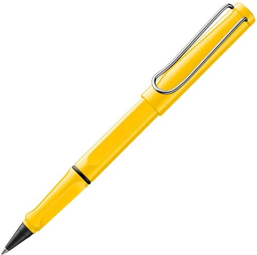 Lamy safari roll-ink yellow Tintenpatronenroller in Strichbreite M | Lamy Tintenpatronenroller mit ergonomischem Griff - Gehäuse aus robustem ASA-Kunststoff – inkl. Tintenpatrone T10 blau