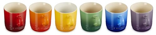LE CREUSET Steingut-Regenbogen-Set mit 6 Kaffeetassen