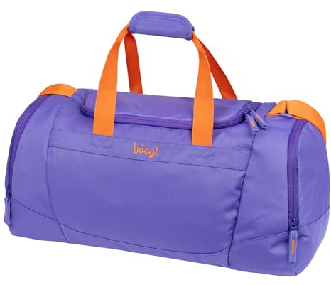 Baagl Sporttasche Mädchen Reisetasche mit Schuhfach Kinder 25 l - Orange | Schwimmtasche für Teenager mit wasserabweisendem Material, reflektierenden Elementen und Schultergurt für Freizeit.