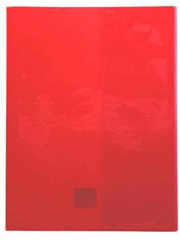 Clairefontaine 73403C - Heftumschlag Calligraphe Cristalux DIN A4+ 24x32 cm, glattes PVC, Etikettenhalter, Rot Transparent, 1 Stück